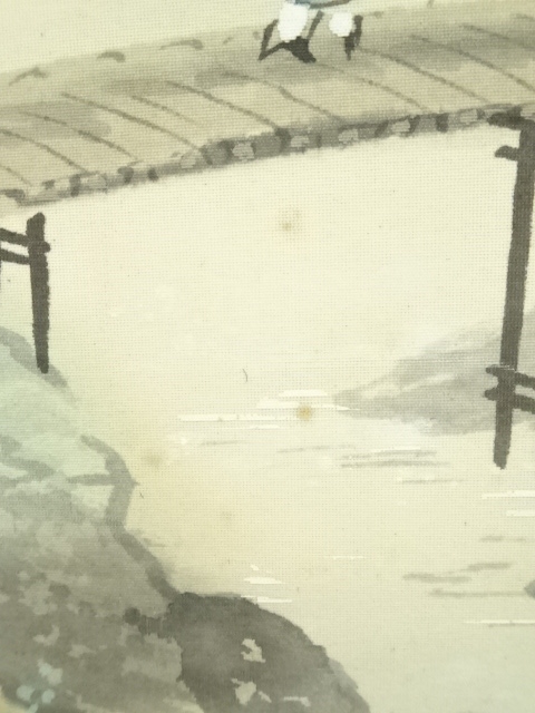 道具 ] - 道具 金子春雪筆 彩色山水 肉筆絹本掛軸（共箱） | ネット